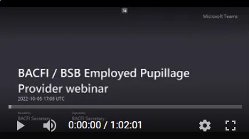 BACFI/BSB Employed Pupillage Provider Webinar